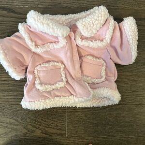 Build-A-Bear Pink Jacket with White Faux Shearling Trim